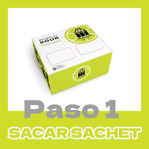 preparación pisco sour en sachet